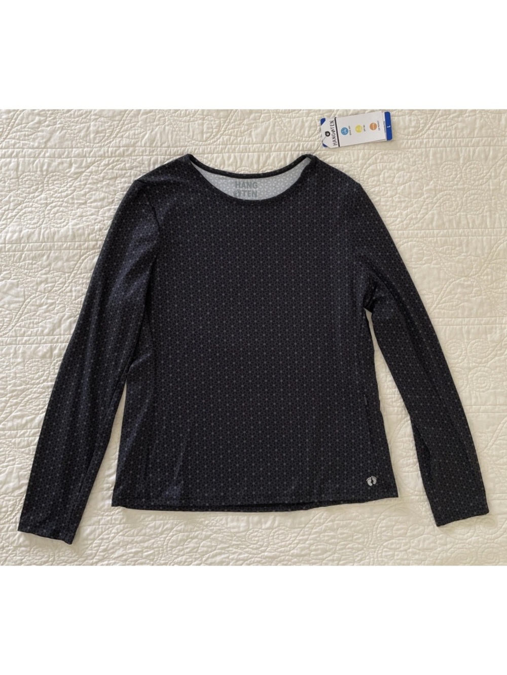 Hang Ten Women’s Long Sleeve Rash Guard Sz L UPF 50+ Quick Dry Swim